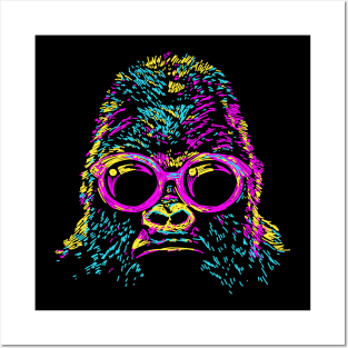 colorful gorilla lines Posters and Art